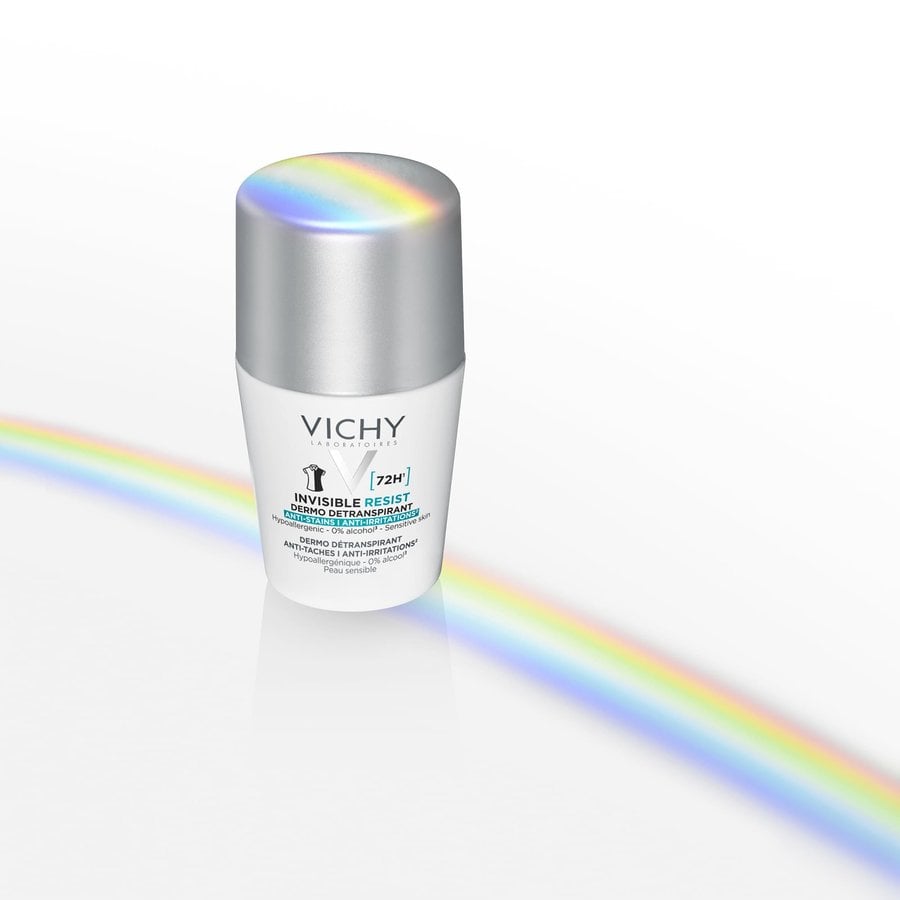 Vichy 72H Invisible Protect Anti-Perspirant Roll-On for Women 50ml – No White Marks, No Yellow Stains, 72-Hour Anti-Sweat & Anti-Odour Protection for Sensitive Skin