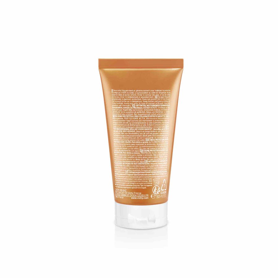 Vichy Capital Soleil BB Tinted Dry Touch Face Fluid SPF 50, 50ml – Mattifying Tinted Sunscreen with Sheer Coverage for Oily & Combination Skin, No White Cast, Anti-Shine Finish