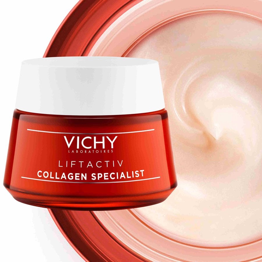 Vichy LiftActiv Collagen Specialist Collagel Anti-Wrinkle & Firming Face Gel-Cream 50ml, Lightweight Peptide Moisturiser with Vichy Volcanic Water for Firmer, Smoother-Looking Skin